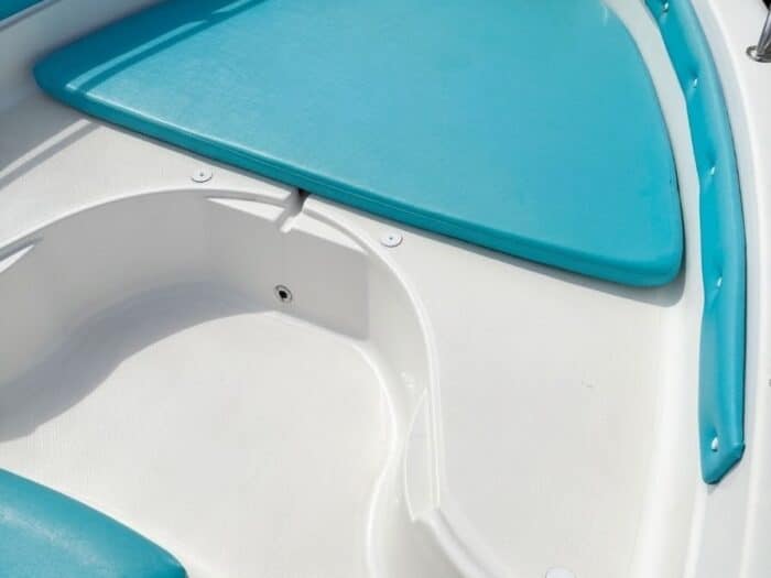 Aquamarine cushion detail for Alghero boat hire 2026
