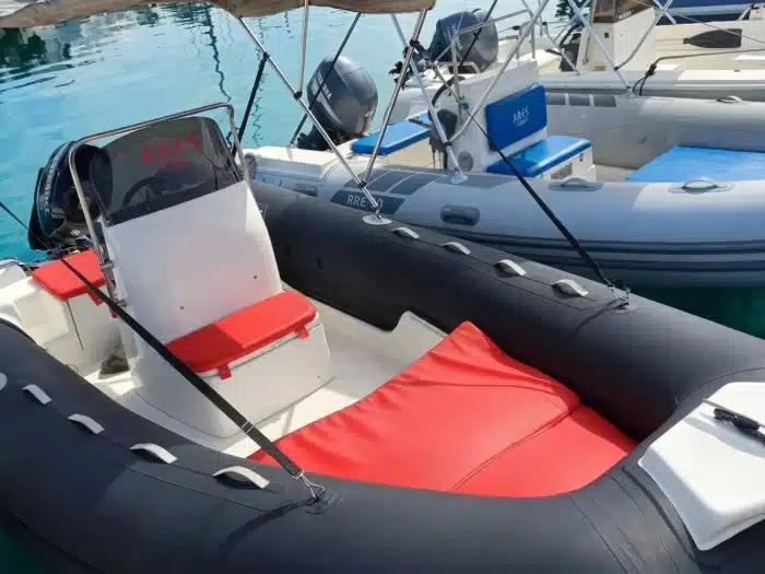 Grey CNC 510 RIB Boat Rental Alghero with comfortable cushions